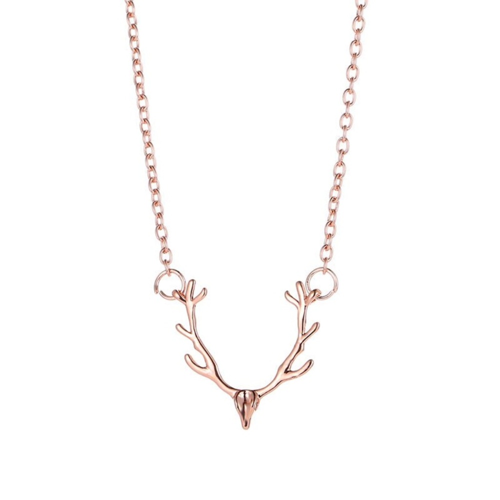 "I Love You Deerly" Minimalist Boho AntlerNecklace - Picture 3 of 5
